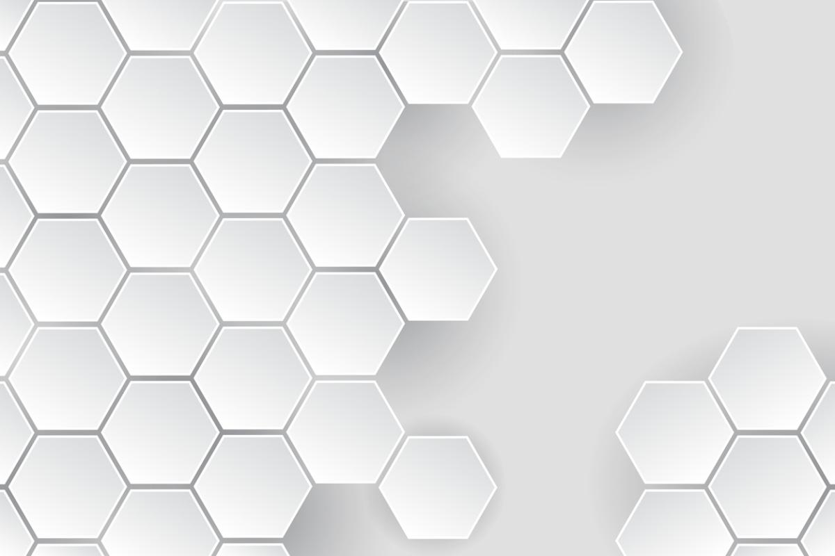 Witte hexagons die in een patroon in elkaar grijpen